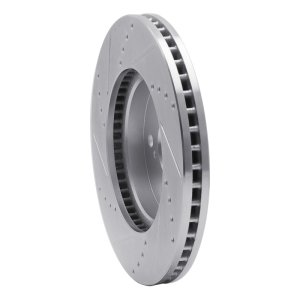 Lexus IS250 Brake Rotor (1) - Front Right - R1 Concepts - Drilled & Slotted - Silver - `02-`15